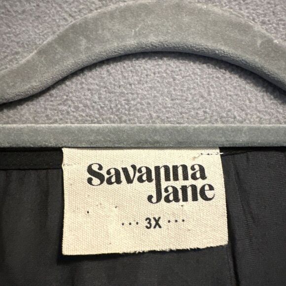 Savanna Jane Baby Doll Top Balloon Sleeve Womens Plus Size 3X Black Peasant - Picture 2 of 11